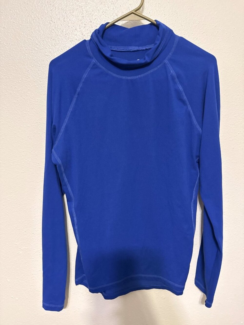 Energy Zone Knit Top Royal Blue Athletic Fit Mock Neck Womans L
